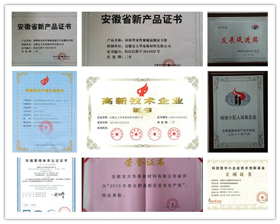 安大華泰榮譽證書